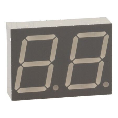 Afișaj LED 7 segmente 20,32mm 0,8 Nr.car: 2 roșie anod | Electronic-mag.ro | Componente Electronice