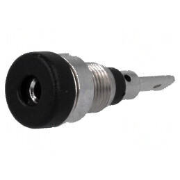 Conector banană 2mm soclu 10A negru nichelat 23mm | Electronic-mag.ro | Componente Electronice