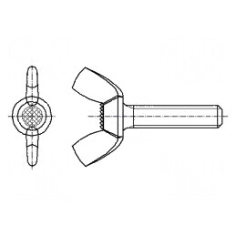 Şurub M4x10 Cap Fluture Oţel Zincat DIN 316 10mm | Electronic-mag.ro | Componente Electronice