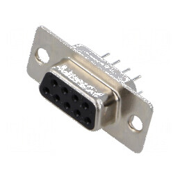 Conector D-Sub 9 pini soclu mamă pentru PCB THT aurit | Electronic-mag.ro | Componente Electronice