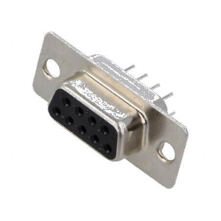 Conector D-Sub 9 pini soclu mamă pentru PCB THT aurit | Electronic-mag.ro | Componente Electronice