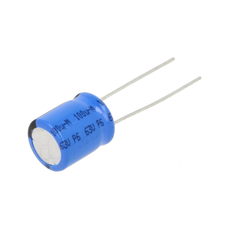 Condensator electrolitic THT 100uF 63VDC Ø10x12mm 5mm Raster | Electronic-mag.ro | Componente Electronice Condensator electrolitic THT 100uF 63VDC Ø10x12mm 5mm Raster | Electronic-mag.ro | Componente Electronice