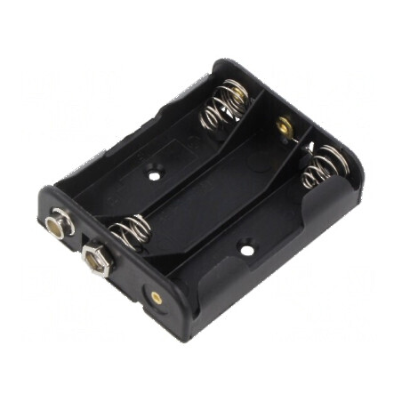 Suport baterii AA R6 tip 6F22 negru | Electronic-mag.ro | Componente Electronice
