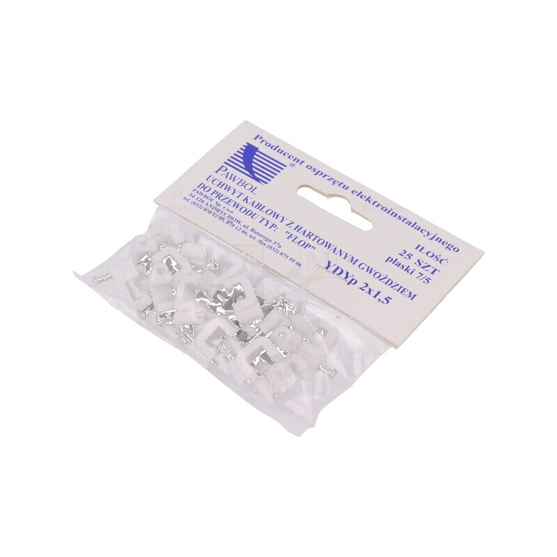Element de susținere alb pentru cablu plat YDYp 2x1,5 | Electronic-mag.ro | Componente Electronice