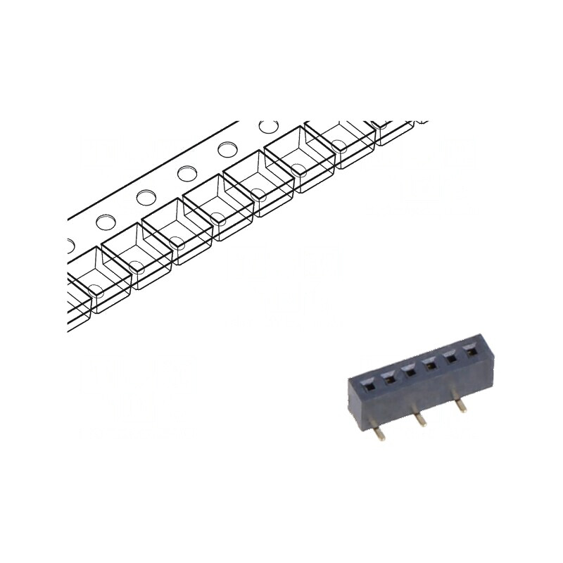 Conector şiruri pini soclu mamă verticale 1mm SMT gold flash | Electronic-mag.ro | Componente Electronice