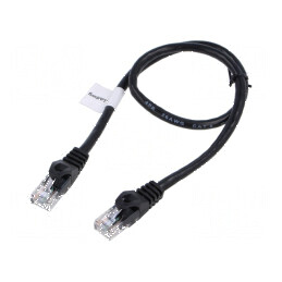 Cabluri patch U/UTP 6 litat CCA PVC negru 0,5m 26AWG | Electronic-mag.ro | Componente Electronice