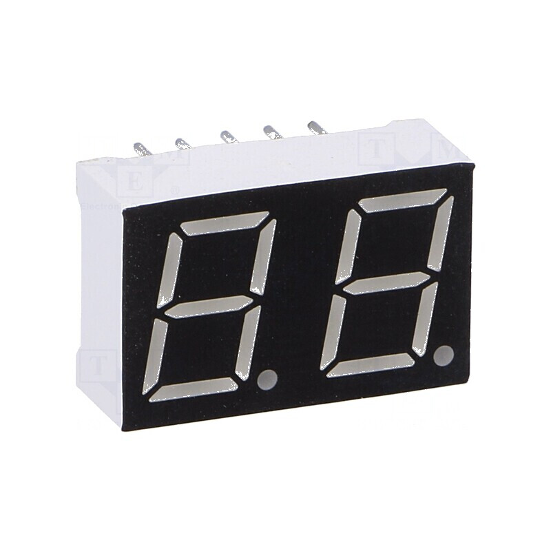 Afișaj LED 7 segmente 10mm roșu 30mcd nr. car 2 | Electronic-mag.ro | Componente Electronice