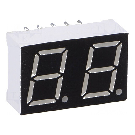 Afișaj LED 7 segmente 10mm roșu 30mcd nr. car 2 | Electronic-mag.ro | Componente Electronice
