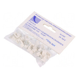 Element de susținere alb pentru cablu plat YDYp 3x1 - 25 bucati | Electronic-mag.ro | Componente Electronice