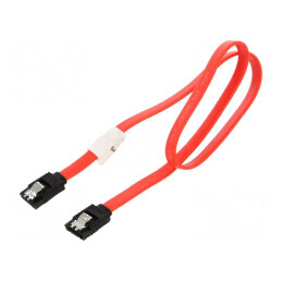Cablu SATA 0,5m roșu cu mufă pe ambele părți Fire CCS | Electronic-mag.ro | Componente Electronice