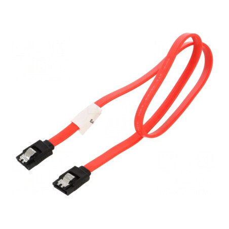 Cablu SATA 0,5m roșu cu mufă pe ambele părți Fire CCS | Electronic-mag.ro | Componente Electronice