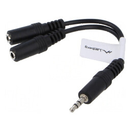 Cablu Jack 3,5mm 3pin soclu x2 mufe 0,1m | Electronic-mag.ro | Componente Electronice