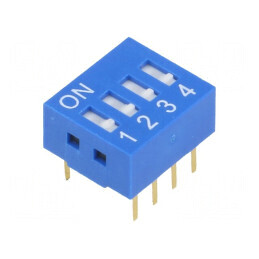 Comutator DIP-SWITCH 4 Secţiuni ON-OFF 0,05A/12VDC | Electronic-mag.ro | Componente Electronice