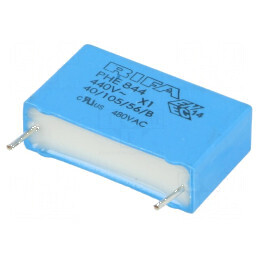 Condensator polipropilenă X1 PHE844 100nF 26x8x16mm THT | Electronic-mag.ro | Componente Electronice