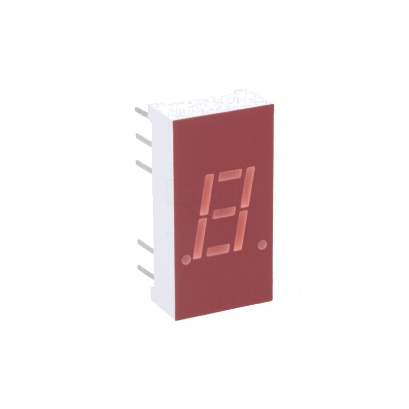 Afișaj LED 7 segmente 7,62mm roșu anodizat - 1 bucată | Electronic-mag.ro | Componente Electronice