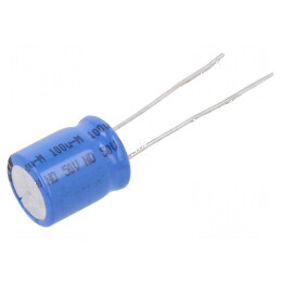 Condensator electrolitic THT 100uF 50V Ø10x12mm 5mm | Electronic-mag.ro | Componente Electronice