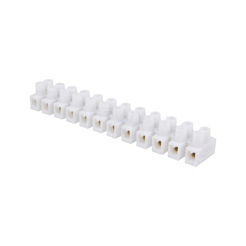 Regletă de conexiuni cu şurub 4mm² 400V 32A albă | Electronic-mag.ro | Componente Electronice