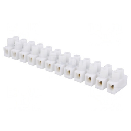 Regletă de conexiuni cu şurub 4mm² 400V 32A albă | Electronic-mag.ro | Componente Electronice