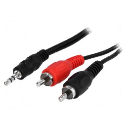 Cablu audio Jack 3,5mm la RCA x2, 0,2m, negru | Electronic-mag.ro | Componente Electronice