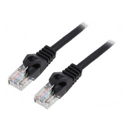 Cabluri patch U/UTP 6 litat CCA PVC negru 0,25m 26AWG | Electronic-mag.ro | Componente Electronice