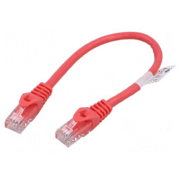 Cabluri de rețea U/UTP 6 litat CCA PVC roșu 0,25m 26AWG | Electronic-mag.ro | Componente Electronice