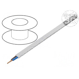 Cablu H03VVH2-F OMY 2x0,75mm2 plată litat Cu PVC alb 300V | Electronic-mag.ro | Componente Electronice