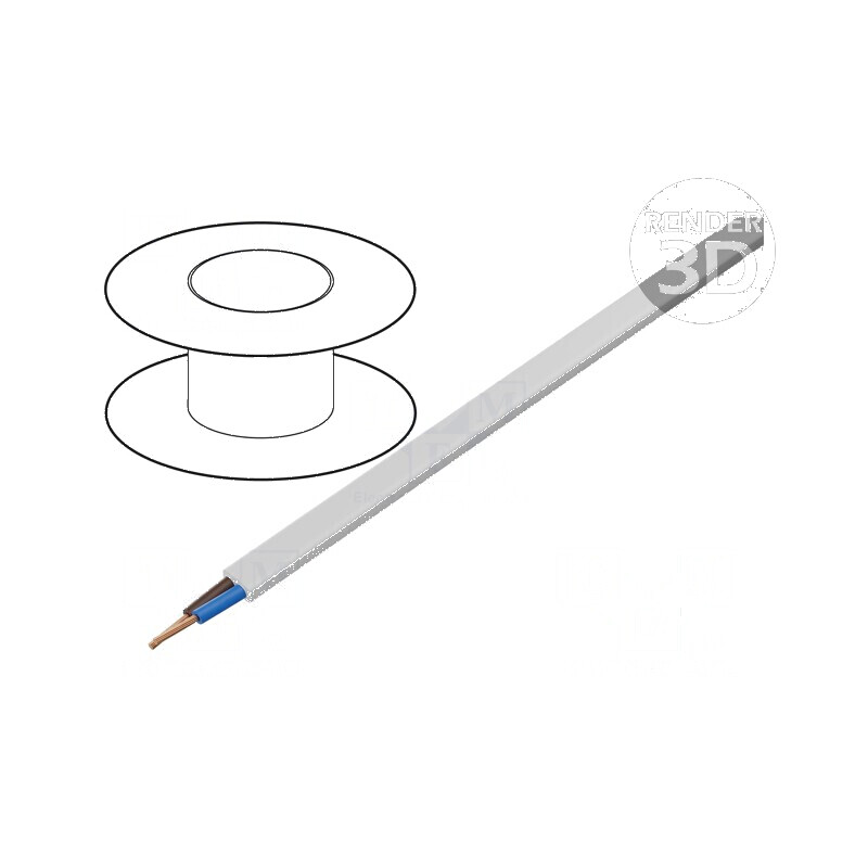 Cablu H03VVH2-F OMY 2x0,75mm2 plată litat Cu PVC alb 300V | Electronic-mag.ro | Componente Electronice Cablu H03VVH2-F OMY 2x0,75mm2 plată litat Cu PVC alb 300V | Electronic-mag.ro | Componente Electronice