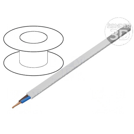 Cablu H03VVH2-F OMY 2x0,75mm2 plată litat Cu PVC alb 300V | Electronic-mag.ro | Componente Electronice