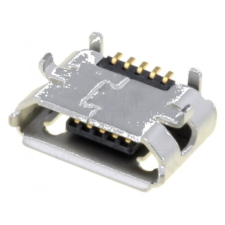 Conector USB B Micro Soclu SMT pentru PCB cu 5 PIN-uri Orizontale | Electronic-mag.ro | Componente Electronice