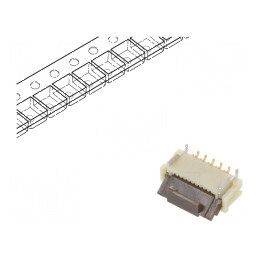 Conector FFC/FPC Vertical ZIF 10 PIN SMT FH12 50V 500mA | Electronic-mag.ro | Componente Electronice