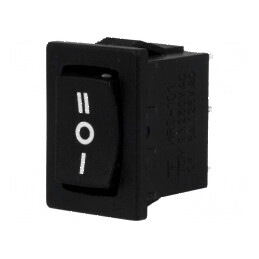 Rocker SP3T 3A/250VAC Negru ON-OFF-ON | Electronic-mag.ro | Componente Electronice