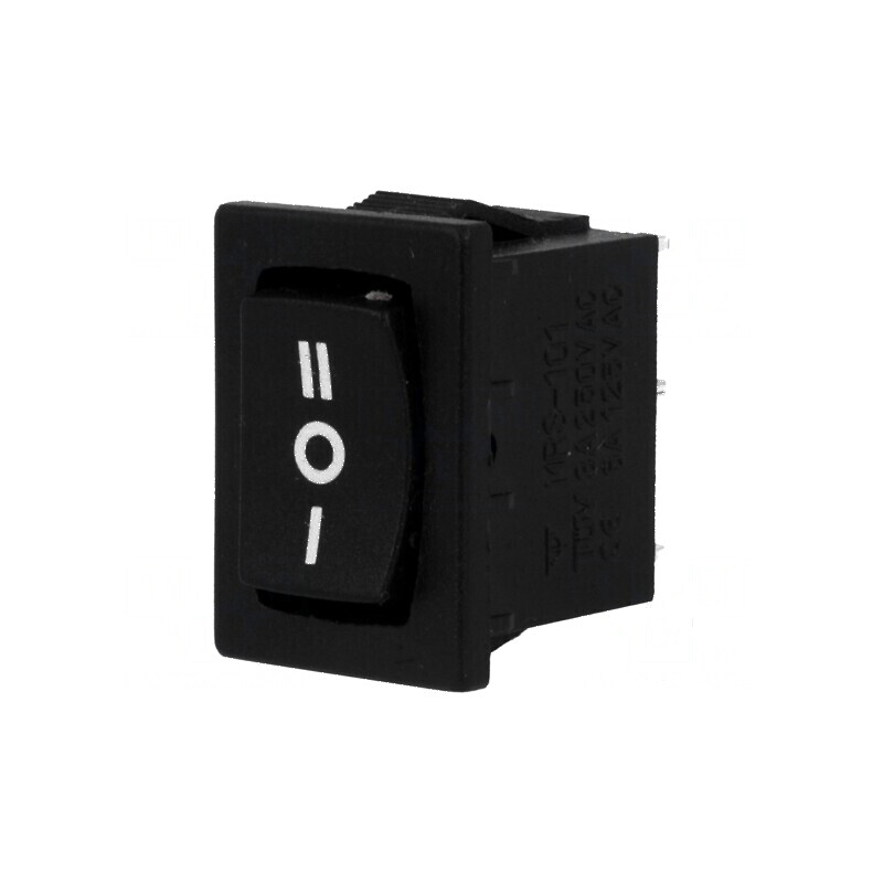 Rocker SP3T 3A/250VAC Negru ON-OFF-ON | Electronic-mag.ro | Componente Electronice