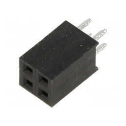 Conector şiruri pini soclu mamă 2,54mm 4 PIN THT pentru PCB | Electronic-mag.ro | Componente Electronice