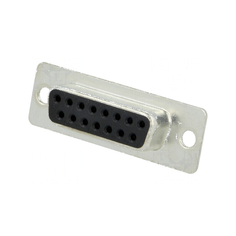 D-Sub 15 Pin Soclu Mamă pentru PCB THT Aurit | Electronic-mag.ro | Componente Electronice