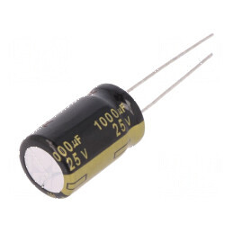 Condensator electrolitic low ESR THT 1000uF 25VDC Ø12,5x20mm | Electronic-mag.ro | Componente Electronice