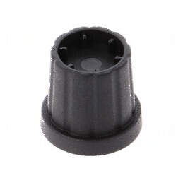 Buton rotativ plastic negru Ø16,5x19,2mm pentru flanşă Ø6mm | Electronic-mag.ro | Componente Electronice