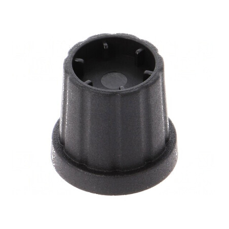 Buton rotativ plastic negru Ø16,5x19,2mm pentru flanşă Ø6mm | Electronic-mag.ro | Componente Electronice