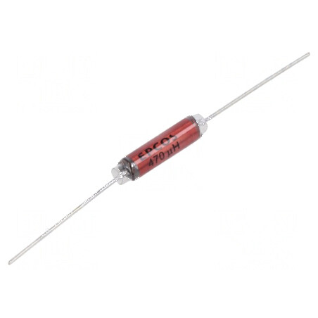 Inductor THT 470uH 300mA 6,5Ω Ø6x26mm ±20% 25MHz | Electronic-mag.ro | Componente Electronice