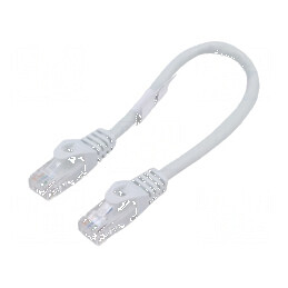 Patch cord U/UTP 6 litat CCA PVC gri 0,25m 26AWG | Electronic-mag.ro | Componente Electronice