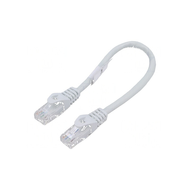 Patch cord U/UTP 6 litat CCA PVC gri 0,25m 26AWG | Electronic-mag.ro | Componente Electronice