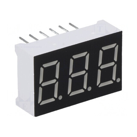 Afișaj LED 7 segmente 9,14mm 0,36 Nr.car: 3 verde 4,8mcd | Electronic-mag.ro | Componente Electronice