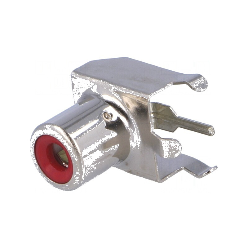 Conector RCA soclu mamă unghi 90° THT nichelat | Electronic-mag.ro | Componente Electronice
