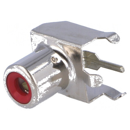 Conector RCA soclu mamă unghi 90° THT nichelat | Electronic-mag.ro | Componente Electronice