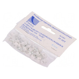 Element de susținere albă pe cablu rotund 25 buc cu cui 4 mm | Electronic-mag.ro | Componente Electronice