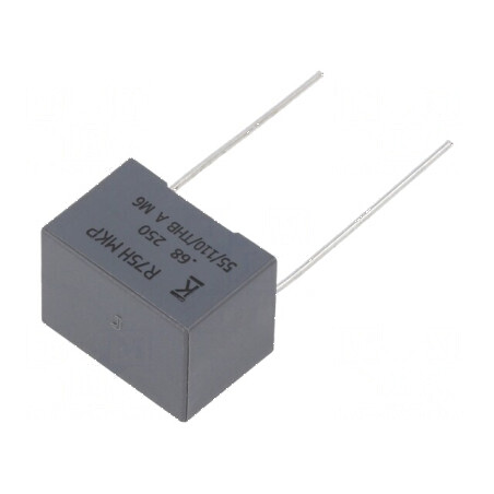 Condensator polipropilenă R75 680nF 18x13x12mm THT ±5% | Electronic-mag.ro | Componente Electronice