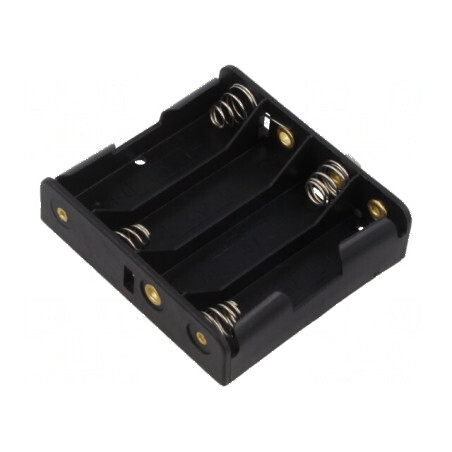Suport baterii AA R6 4x tip 6F22 negru | Electronic-mag.ro | Componente Electronice