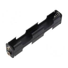 Suport baterii AA/R6 pentru 4 baterii tip 6F22, negru | Electronic-mag.ro | Componente Electronice