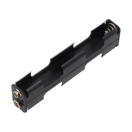 Suport baterii AA/R6 pentru 4 baterii tip 6F22, negru | Electronic-mag.ro | Componente Electronice