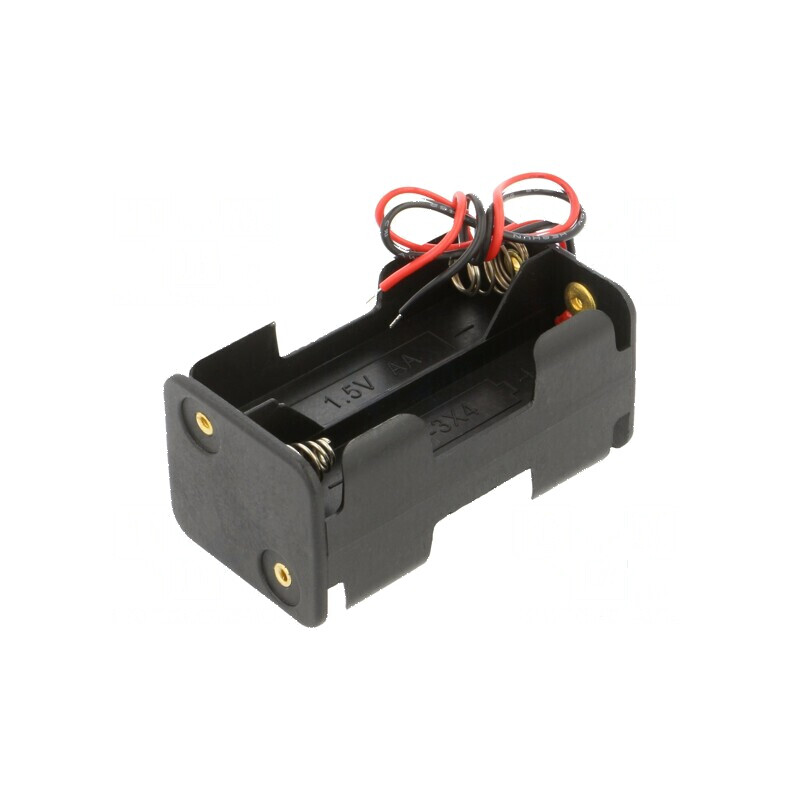 Suport baterii AA R6 cu 4 cabluri negre | Electronic-mag.ro | Componente Electronice