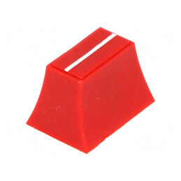 Buton rotativ glisor roşu 20x14x13mm, lăţime glisor 3/4mm | Electronic-mag.ro | Componente Electronice